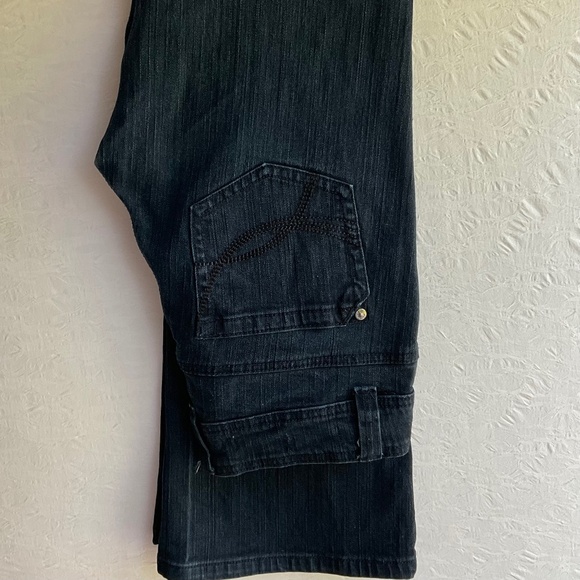 Shimmy Skinny Flare Low Rise Stretch Denim Jeans Black-Washed  Sz EU 38 … - Picture 1 of 13